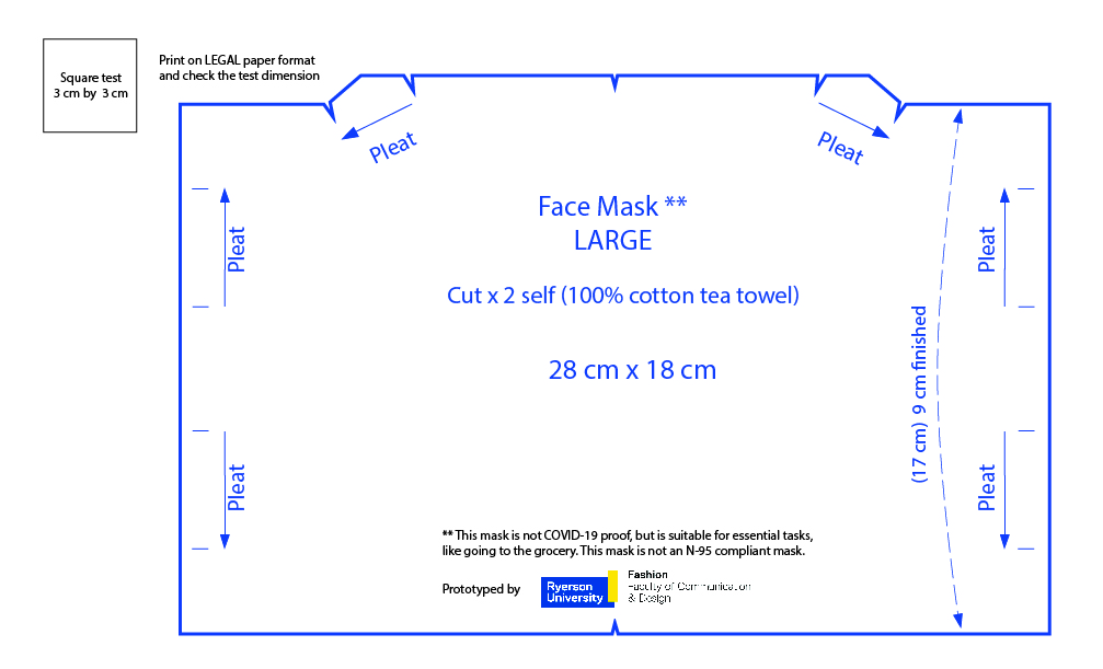 DIY mask-Revised Pleats-Large