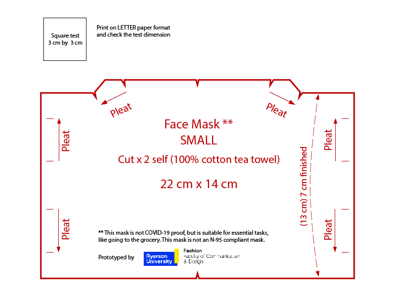 DIY mask-Revised Pleats-Small