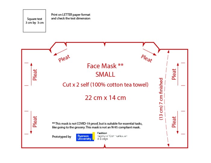 DIY mask-Revised Pleats-Small