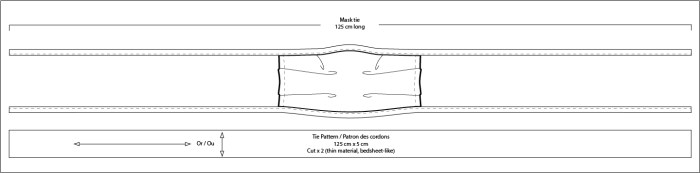 DIY Mask - Tech Drawing and Tie Pattern